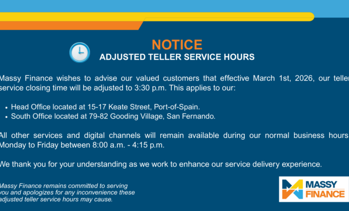 Teller Service Early Closure Notice Website